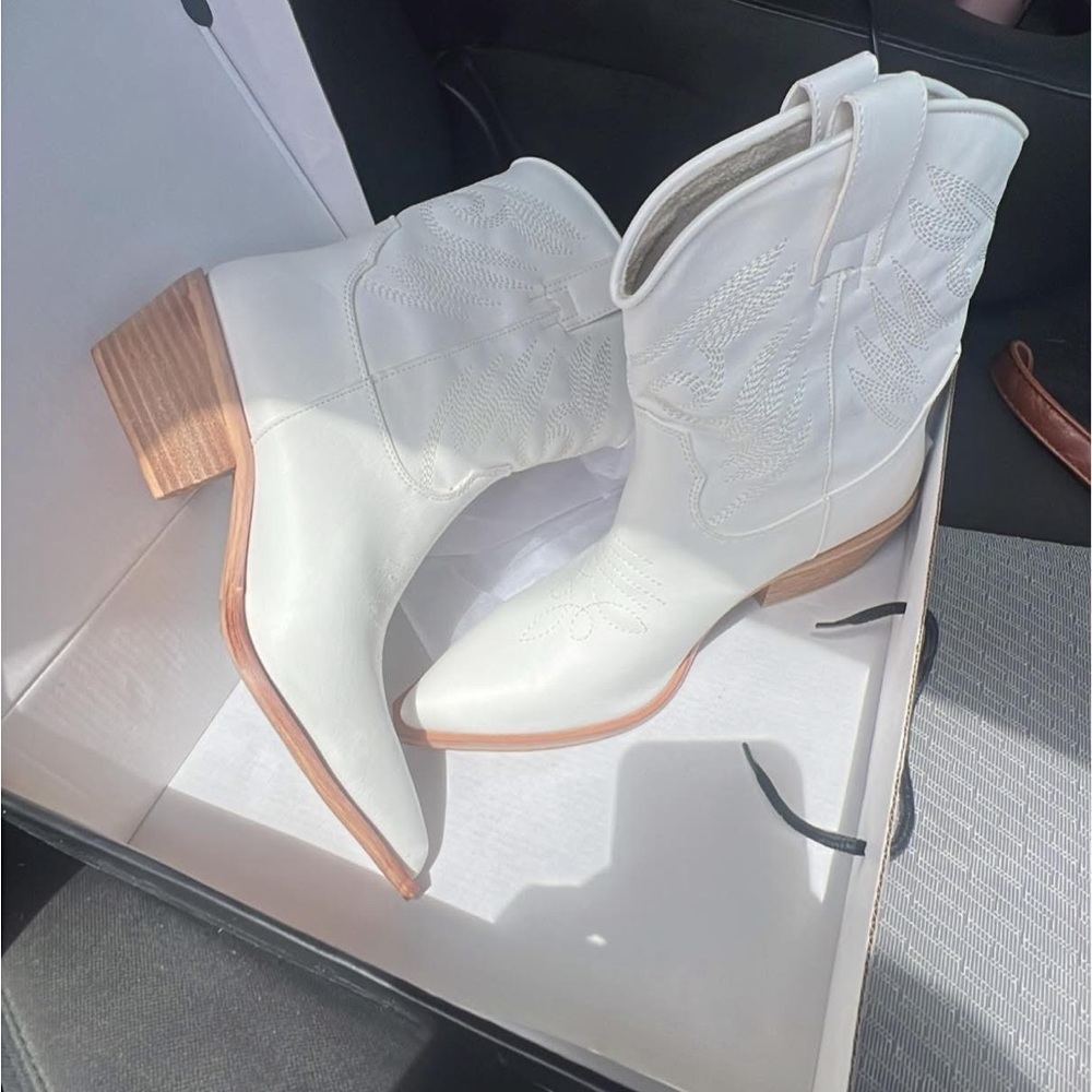 White Western Boots